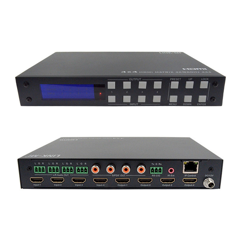 4x4 HDMI-Matrix-Analog- und SPDIF-Audio-Extraktion 4K TCP/IP Web-GUI-Steuerung
