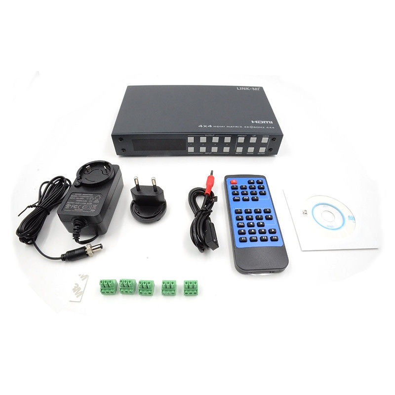 4K Hdmi Matrix / Hd Hdmi Splitter Switcher mit schwarzem Silkscreen-Panel und Unterstützung für DTS-Audioformat