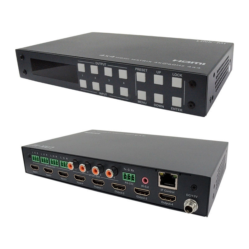 4x4 HDMI-Matrix-Analog- und SPDIF-Audio-Extraktion 4K TCP/IP Web-GUI-Steuerung