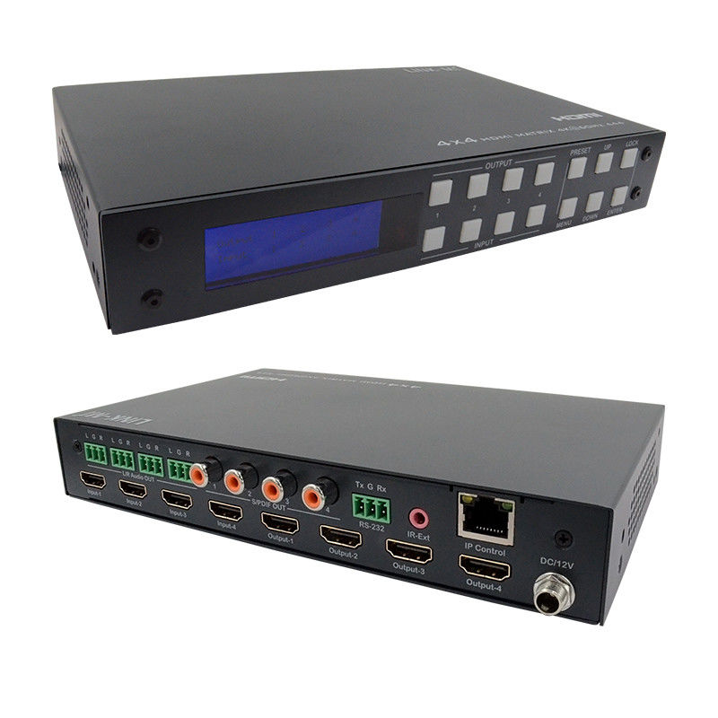 4x4 HDMI-Matrix-Analog- und SPDIF-Audio-Extraktion 4K TCP/IP Web-GUI-Steuerung