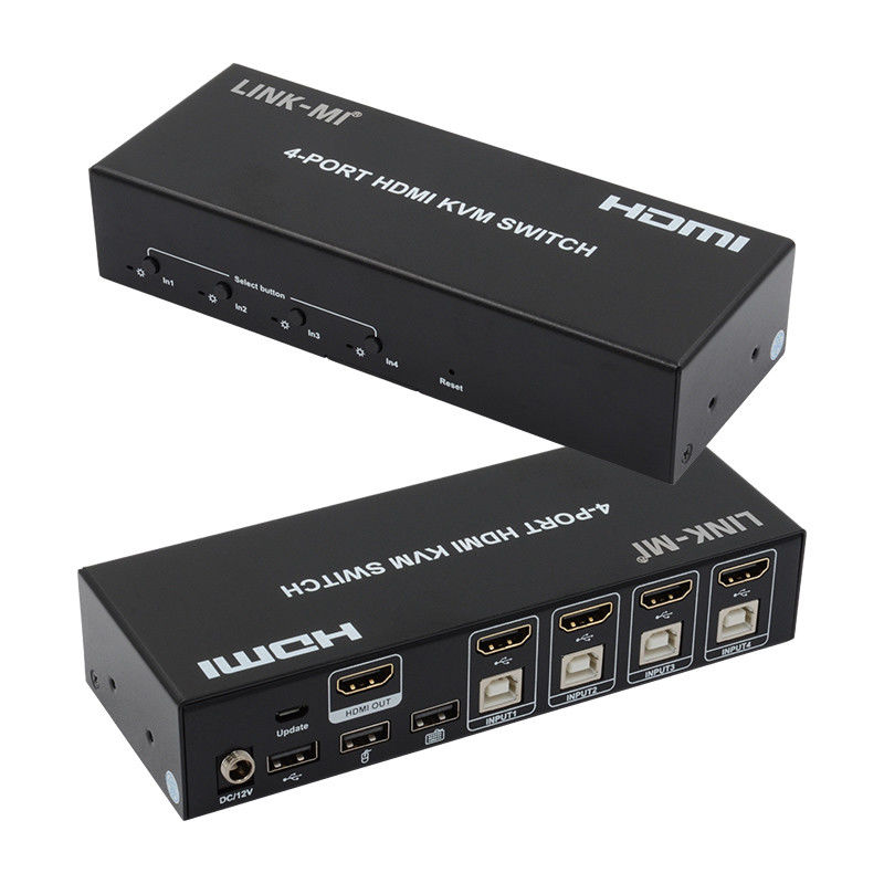 Keine Verzögerung HDMI KVM Switch 4 Port Ip Kvm Hdmi Unterstützung Hot Keys Automatisches Umschalten