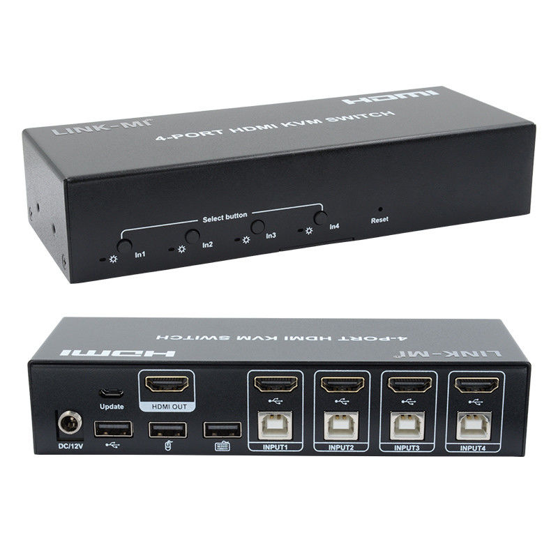 Keine Verzögerung HDMI KVM Switch 4 Port Ip Kvm Hdmi Unterstützung Hot Keys Automatisches Umschalten