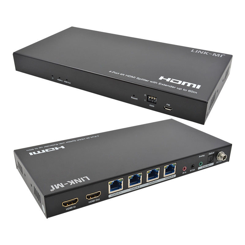 1x4 4K Wireless HDMI Splitter Extender Unterstützung 60m 4K@60Hz AV Splitter über RJ45