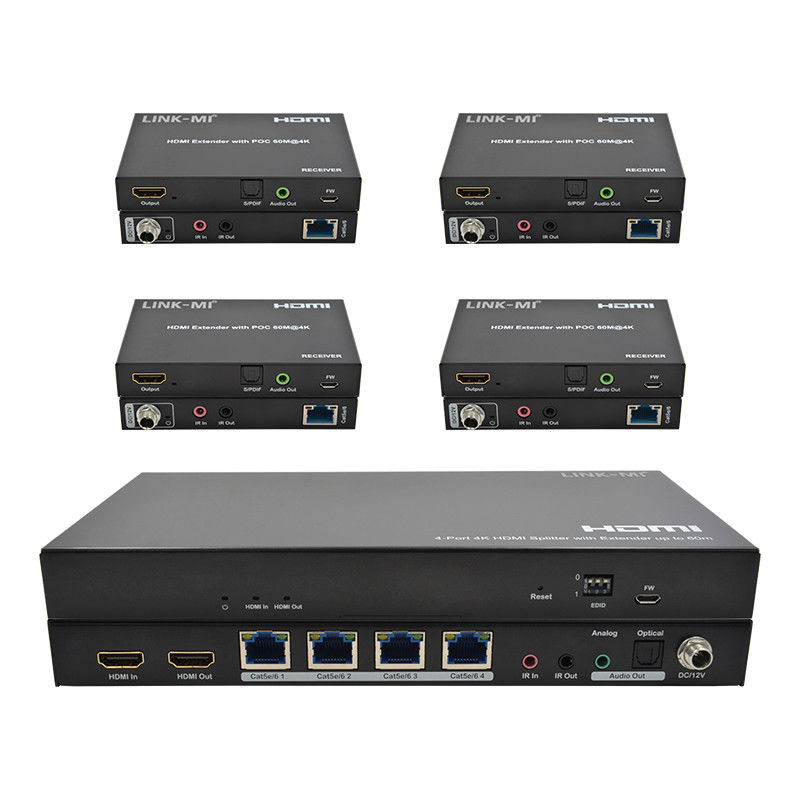 1x4 4K Wireless HDMI Splitter Extender Unterstützung 60m 4K@60Hz AV Splitter über RJ45