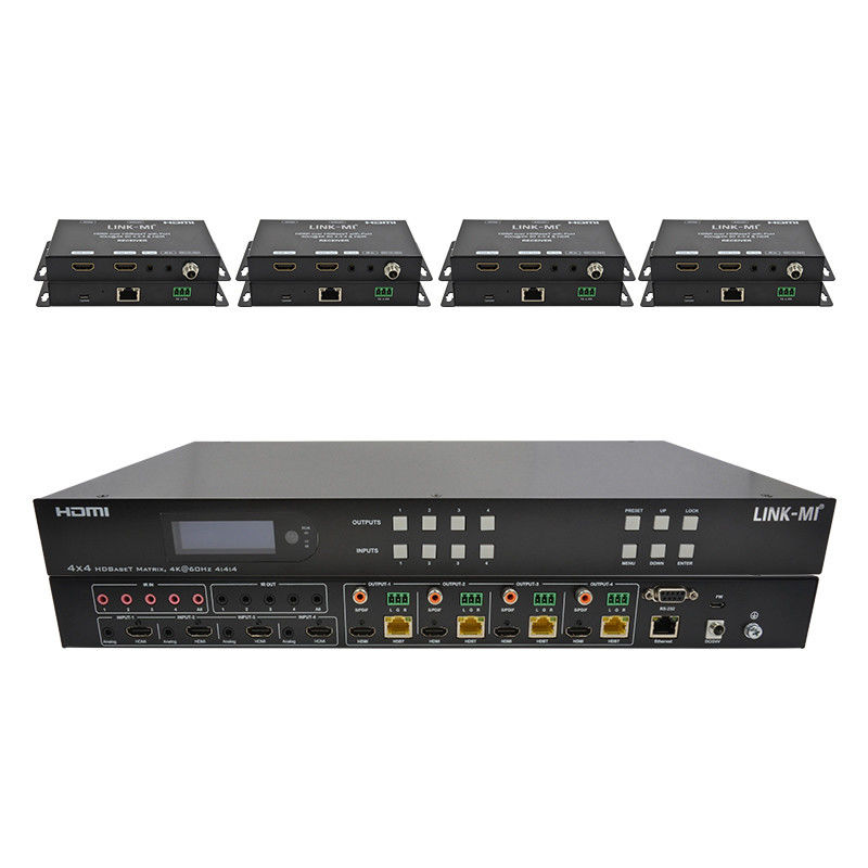 70m 4x4 HDMI Audio Matrix Switch mit 4 HDMI Loop Out für 4 Port Video Switch