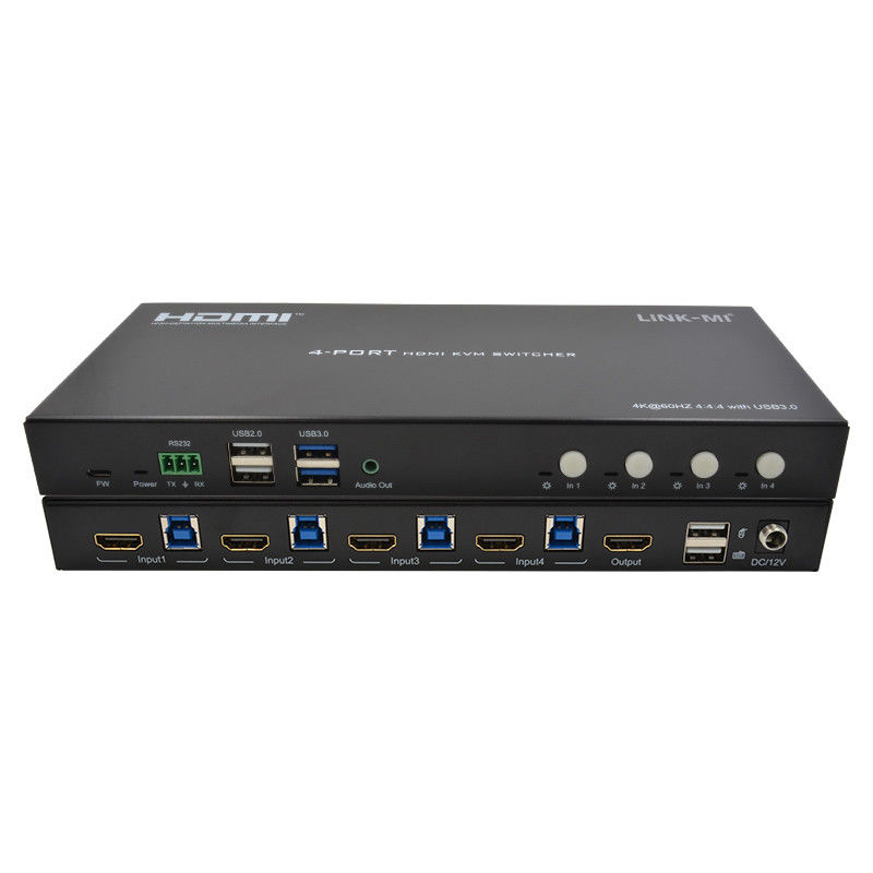 4 Port Netzwerk HDMI2.0 KVM Schalter bis 4K 60Hz 18Gbps