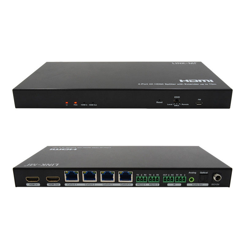 70M 1x4 4K HDMI Splitter Extender mit Audio-Extrakt 1x4 HDMI Splitter über Cat6