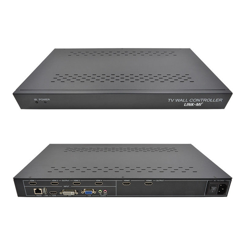 6 Kanäle HDMI Video Wandsteuerung 2X3 LED Wandsteuerung für 6 Splicing TVs