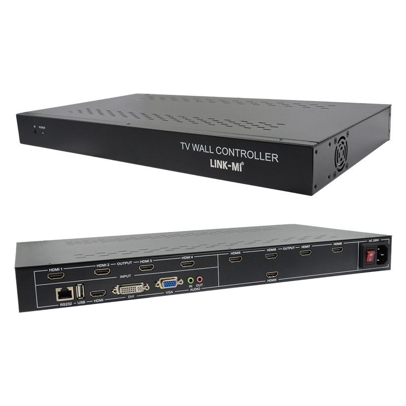 9 Kanäle HDMI Video Wandcontroller 3X3 Zoom Untertitel Multi Display Controller für Werbung