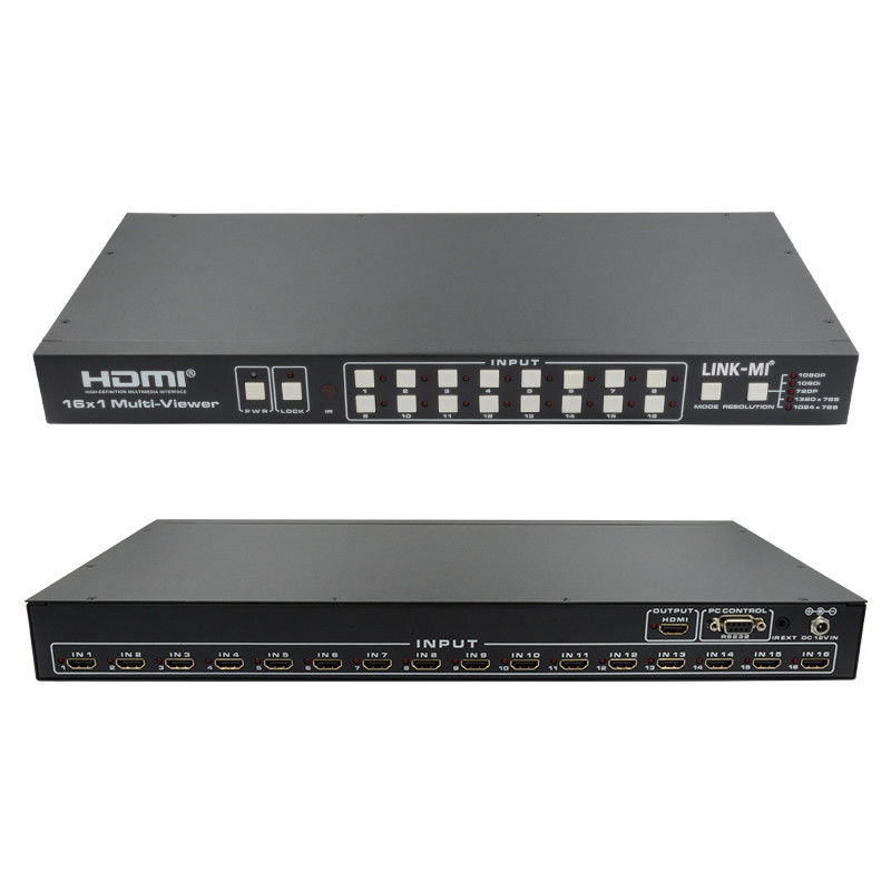 16X1 AV 4K Quad Multiviewer 16 in 1 Out nahtloser Video-Switcher-Prozessor