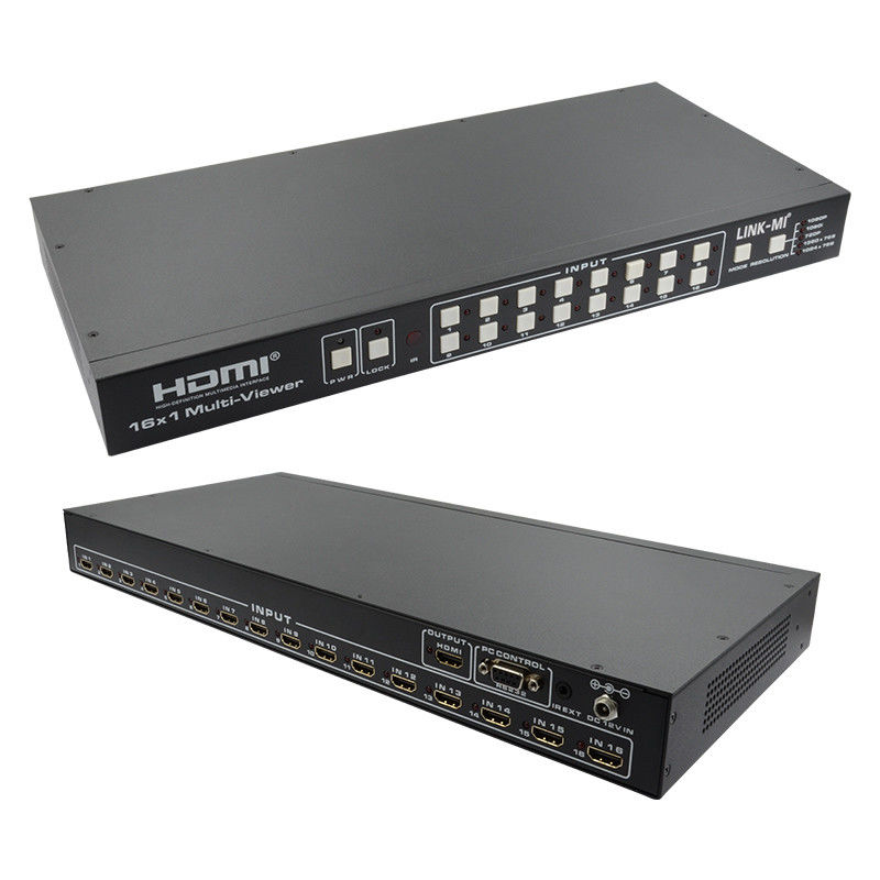 16X1 AV 4K Quad Multiviewer 16 in 1 Out nahtloser Video-Switcher-Prozessor