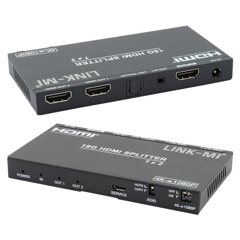 4K 2.0b 2 Port HDMI Splitter 4 HDCP 2.2COPY AUTO EDID HDMI Audio Video Extrakt