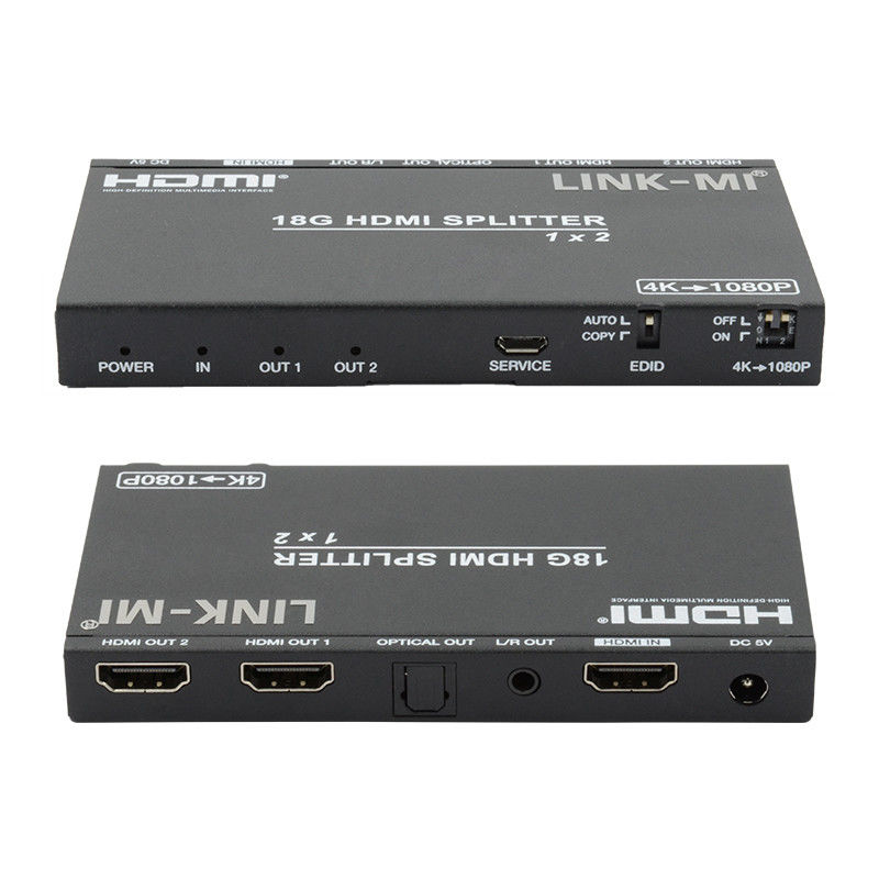 4K 2.0b 2 Port HDMI Splitter 4 HDCP 2.2COPY AUTO EDID HDMI Audio Video Extrakt
