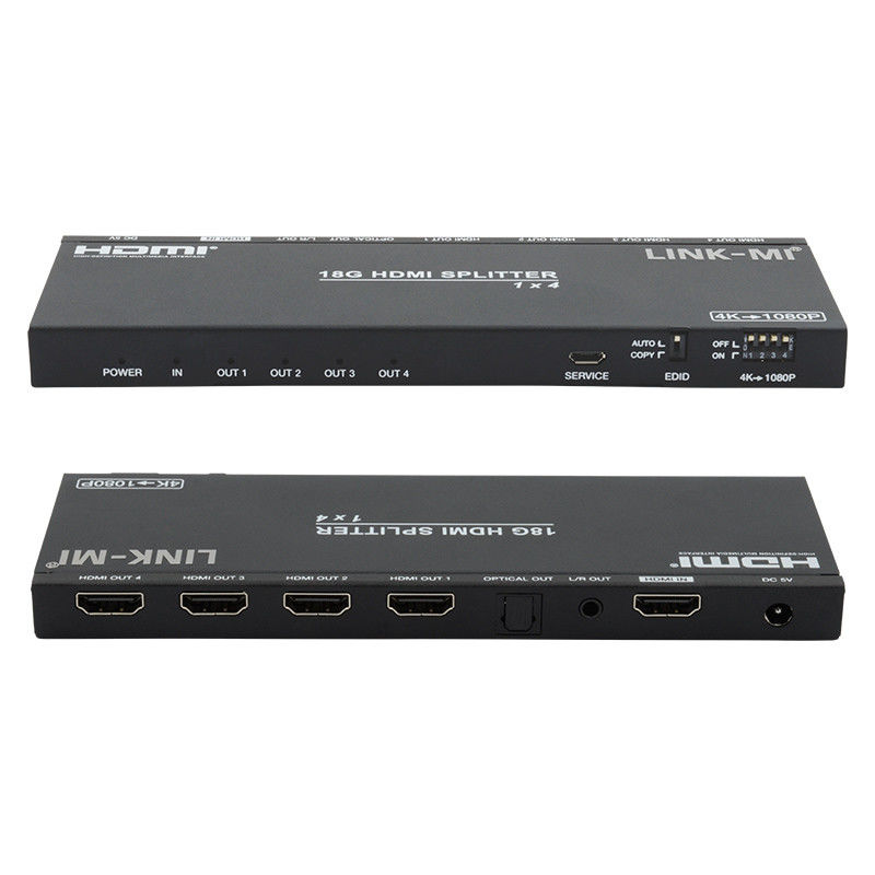 4K 1X4 Multi HDMI Splitter EDID analoge optische HDMI2.0b 4 Port Video Splitter