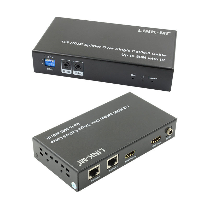 1X2 50M 4K HDMI Splitter über Cat5e/6 Kabelunterstützung 3D IR Cascading für 4 Schichten