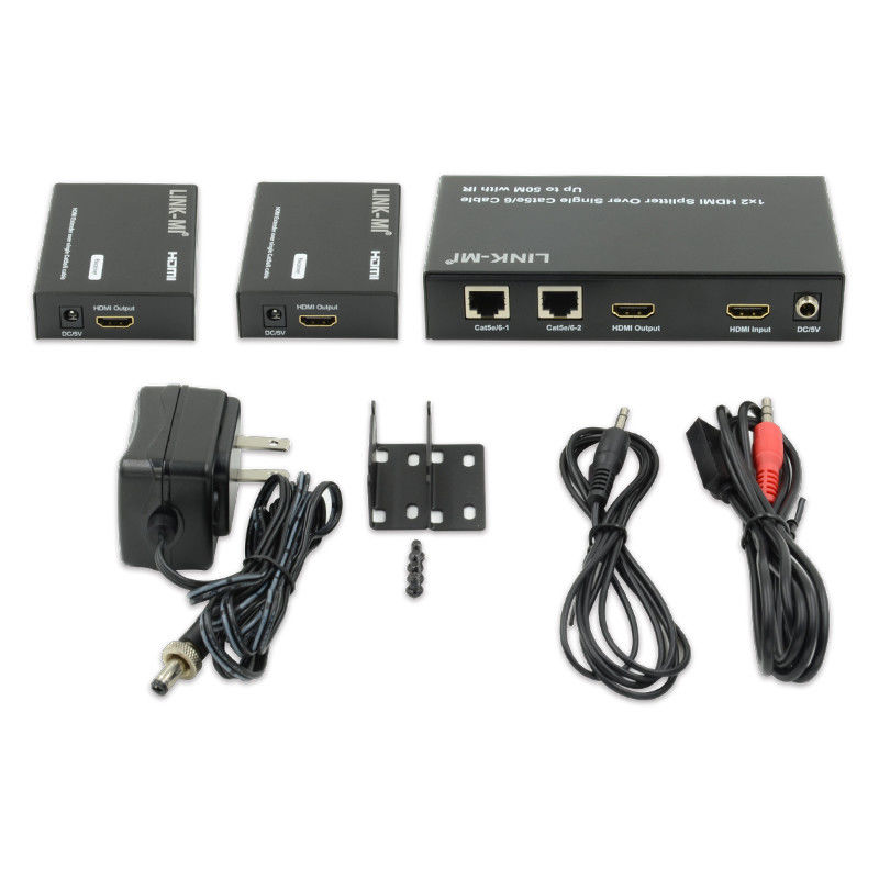 1X2 50M 4K HDMI Splitter über Cat5e/6 Kabelunterstützung 3D IR Cascading für 4 Schichten