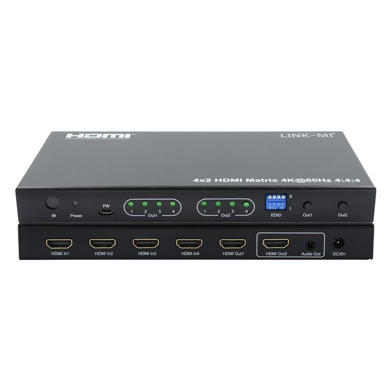 HDMI 4x2 Matrix Switcher 4K@60hz44 18Gbps HDCP2.2 4 In 2 Out HDMI-Videoschalter