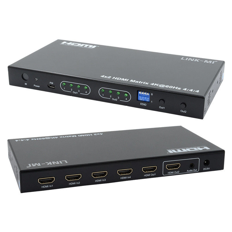 HDMI 4x2 Matrix Switcher 4K@60hz44 18Gbps HDCP2.2 4 In 2 Out HDMI-Videoschalter