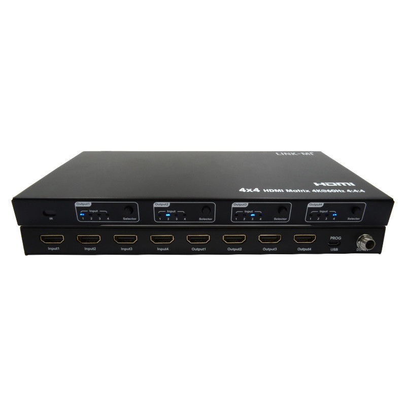 Rs232 4x4 HDMI-Matrix-Switch Unterstützung 4K 60Hz 18Gbps EDID 4 bis 4 HDMI-Video-Switch