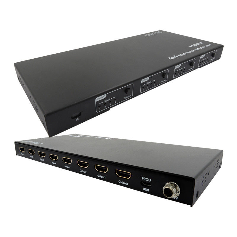 Rs232 4x4 HDMI-Matrix-Switch Unterstützung 4K 60Hz 18Gbps EDID 4 bis 4 HDMI-Video-Switch