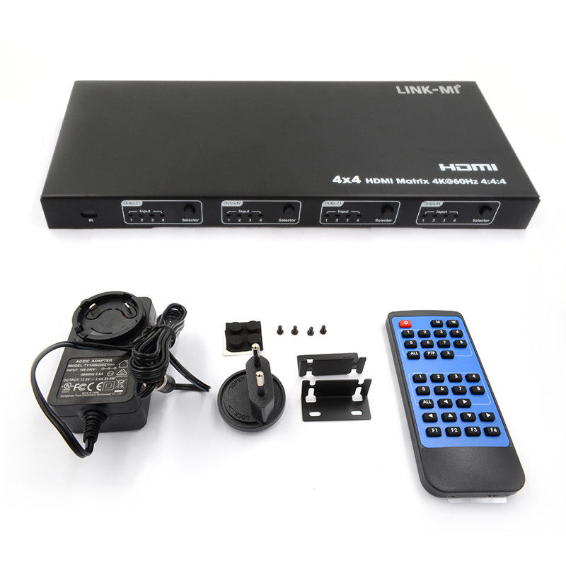 Rs232 4x4 HDMI-Matrix-Switch Unterstützung 4K 60Hz 18Gbps EDID 4 bis 4 HDMI-Video-Switch