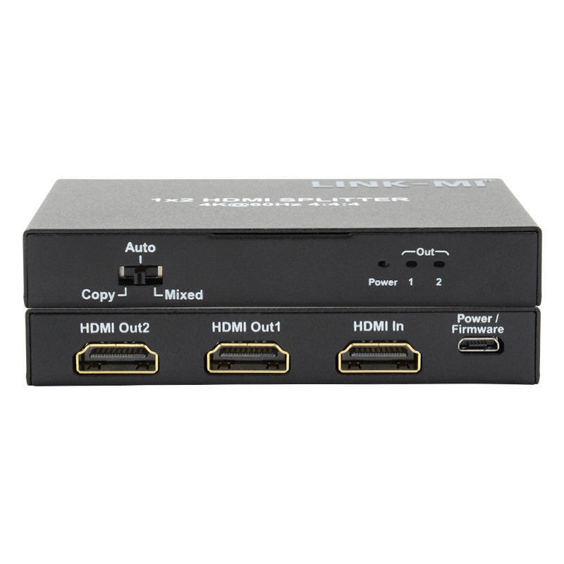 1x2 HDMI2.0 Splitter Unterstützung 3D 18G HDR HDCP2.2 2 Ports Video Splitter