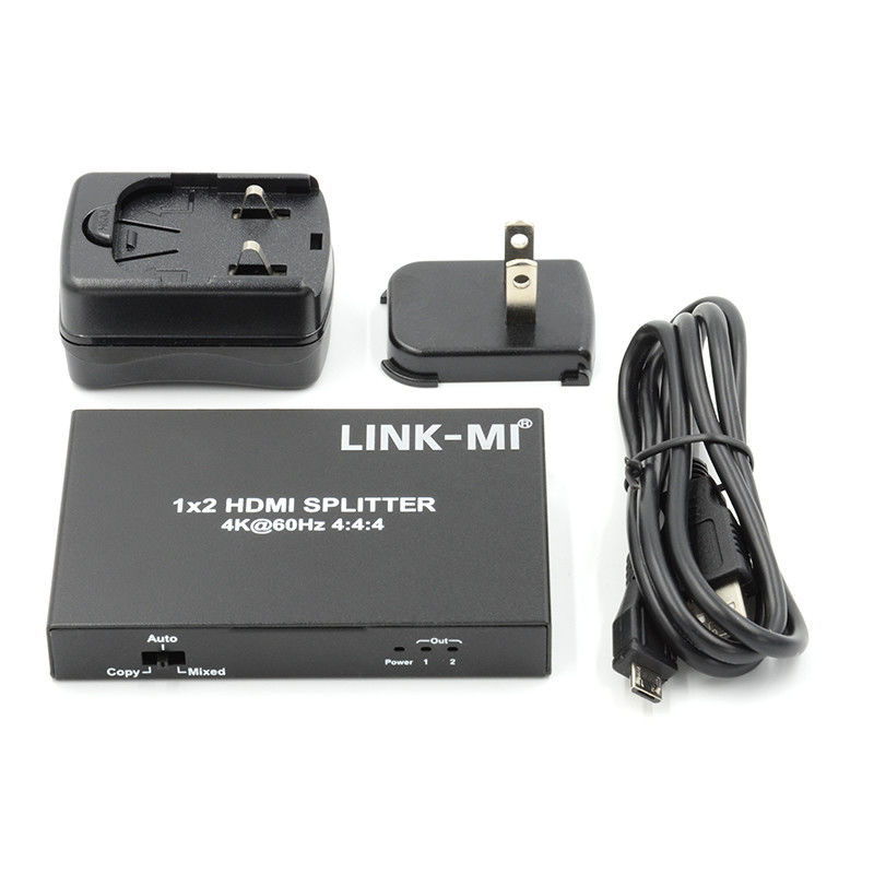1x2 HDMI2.0 Splitter Unterstützung 3D 18G HDR HDCP2.2 2 Ports Video Splitter