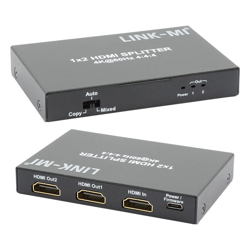 1x2 HDMI2.0 Splitter Unterstützung 3D 18G HDR HDCP2.2 2 Ports Video Splitter