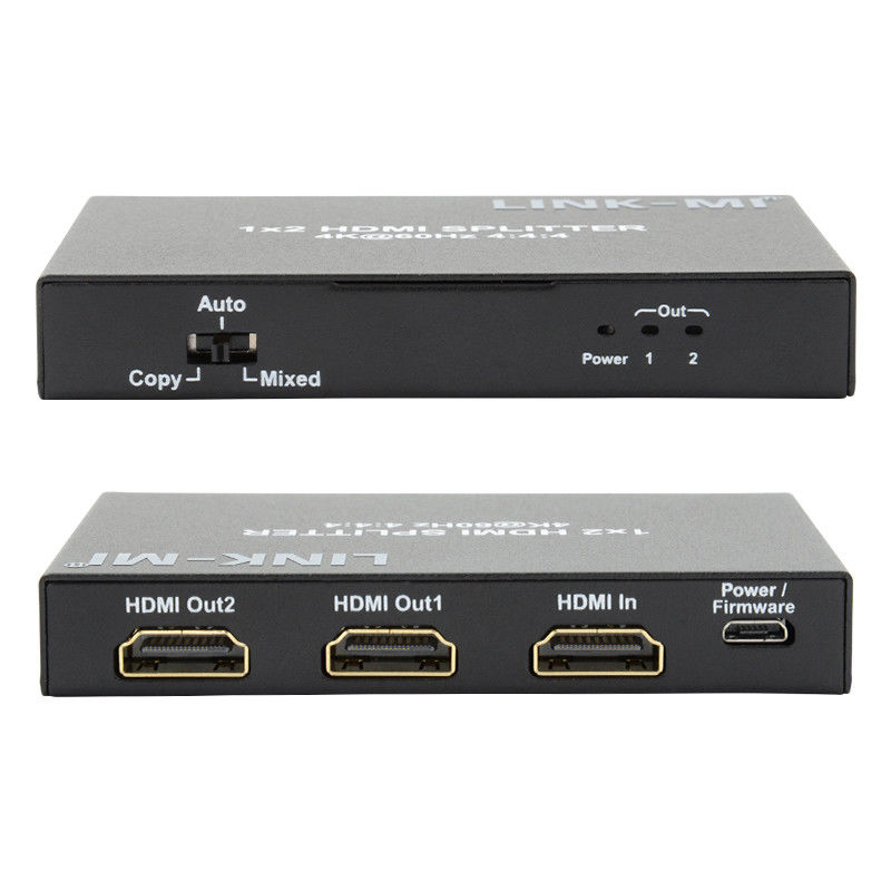 1x2 HDMI2.0 Splitter Unterstützung 3D 18G HDR HDCP2.2 2 Ports Video Splitter