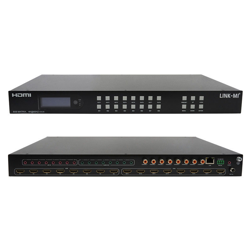 8x8 HDMI Matrix 4k Hdmi Switcher mit Unterstützung für analoge Audio-Extraktion 18 Gbps HDR