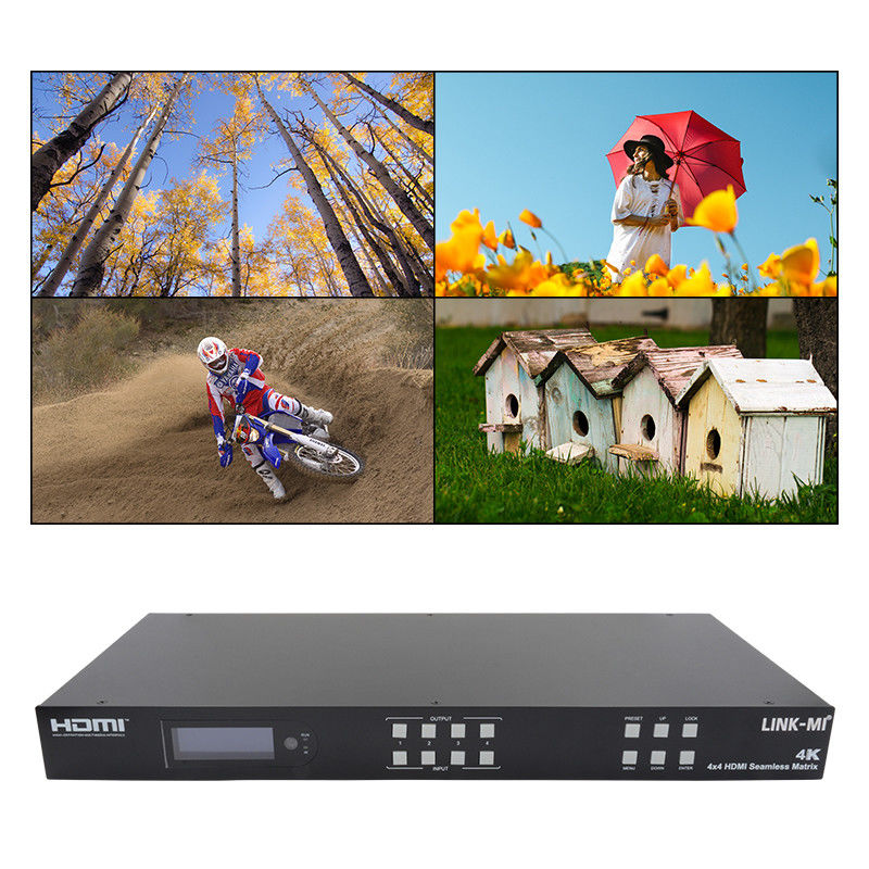 Nahtloser HDMI 4K Video Wandsplitter HDMI Matrix Switcher 2X2 4 In 4 Out