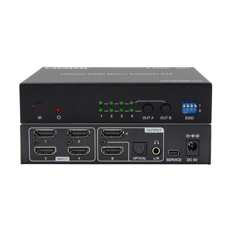 4X2 HDMI-Matrix-Schalter Hdmi-Schalter Audio-Extraktor 4K bis 1080P Video-Schalter