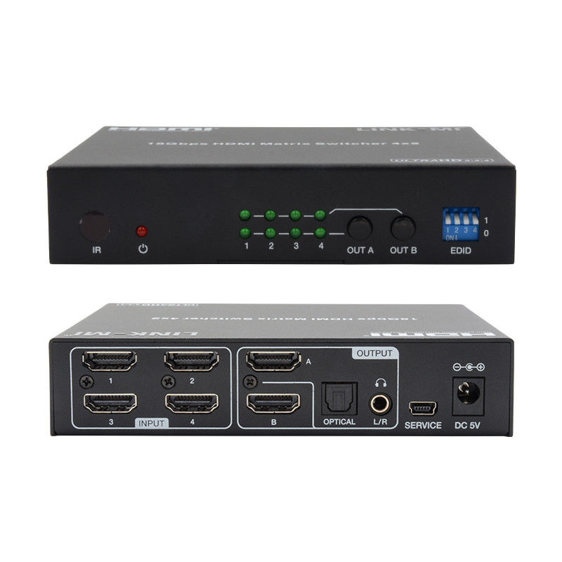 4X2 HDMI-Matrix-Schalter Hdmi-Schalter Audio-Extraktor 4K bis 1080P Video-Schalter