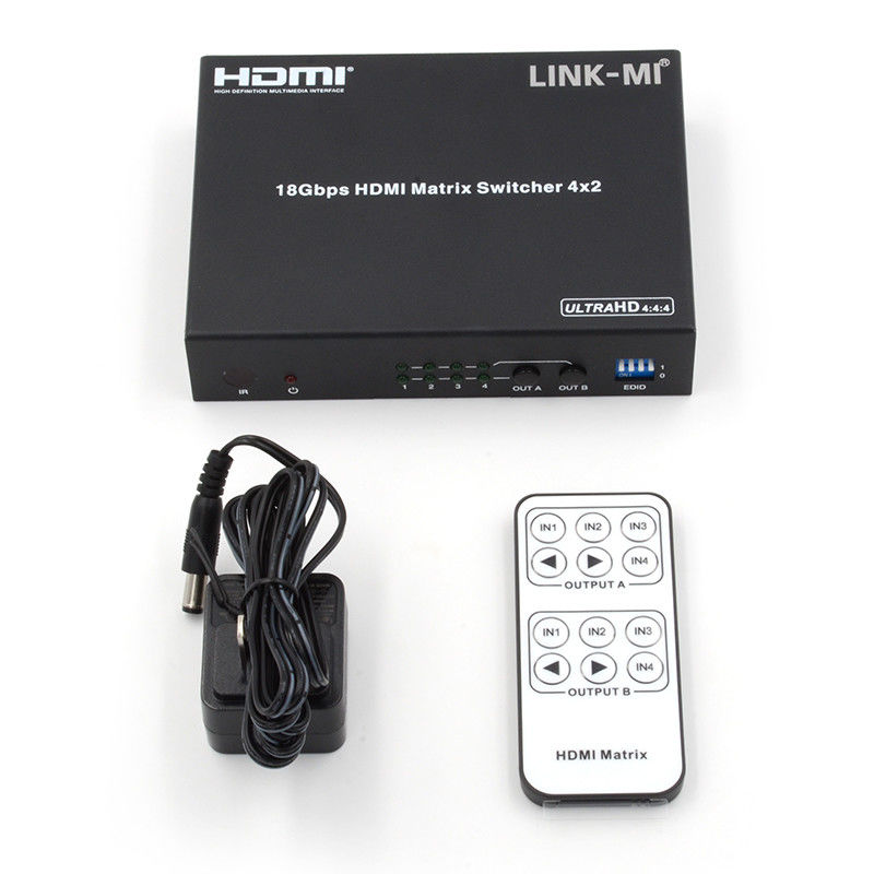 4X2 HDMI-Matrix-Schalter Hdmi-Schalter Audio-Extraktor 4K bis 1080P Video-Schalter