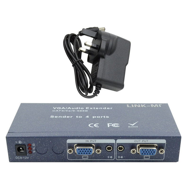 15pin 4 Port VGA Extender 1 bis 4 VGA Splitter 4 Kanäle Video UTP Extender