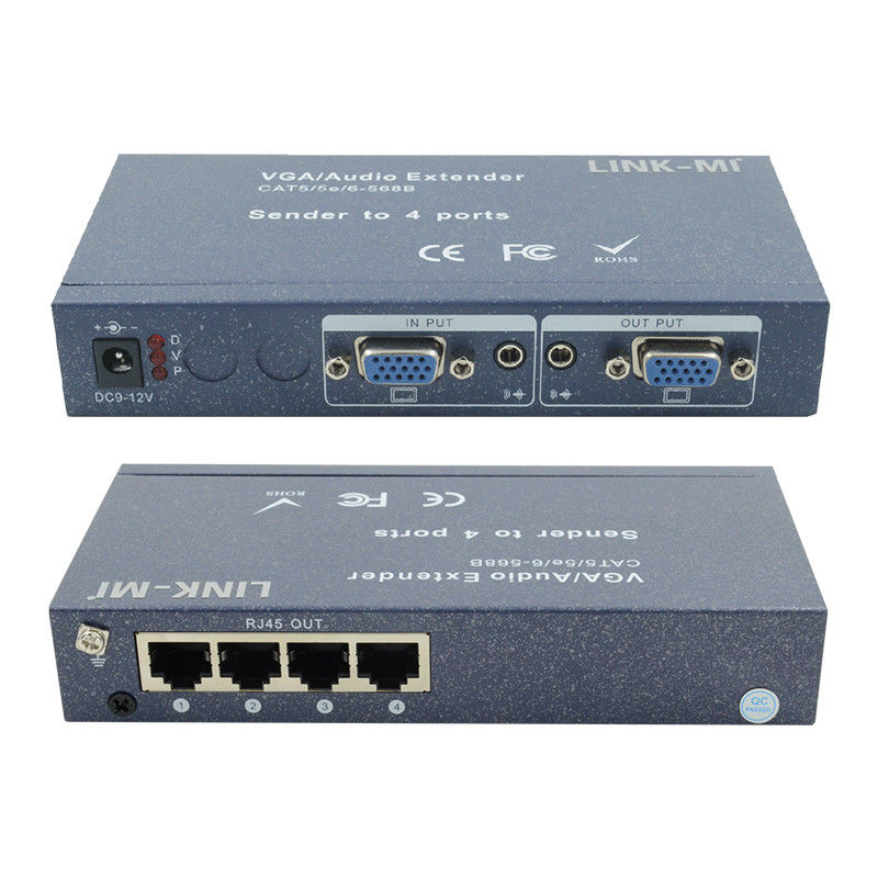 15pin 4 Port VGA Extender 1 bis 4 VGA Splitter 4 Kanäle Video UTP Extender