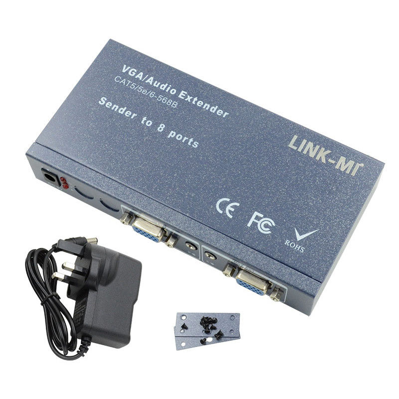 100m 200m 300m 1/8 VGA Splitter 1X8 Erweiterung 1 bis 8 Video Audio Erweiterung
