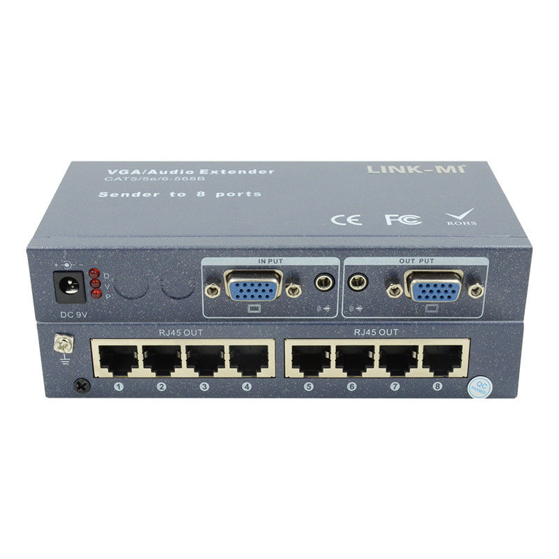 100m 200m 300m 1/8 VGA Splitter 1X8 Erweiterung 1 bis 8 Video Audio Erweiterung