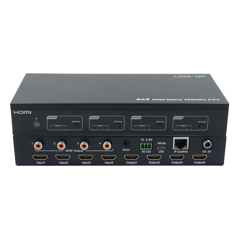 HDMI 4X4 4k Matrix Switcher 4K60Hz mit SPDIF Audio AV Matrix für 4 Ultra HD-Displays