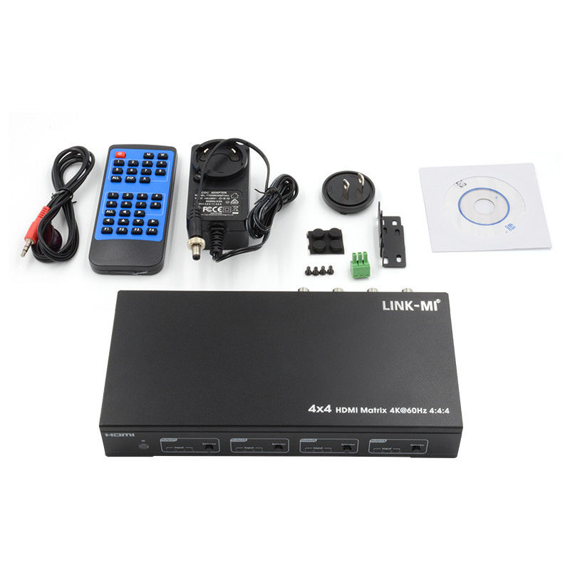 HDMI 4X4 4k Matrix Switcher 4K60Hz mit SPDIF Audio AV Matrix für 4 Ultra HD-Displays