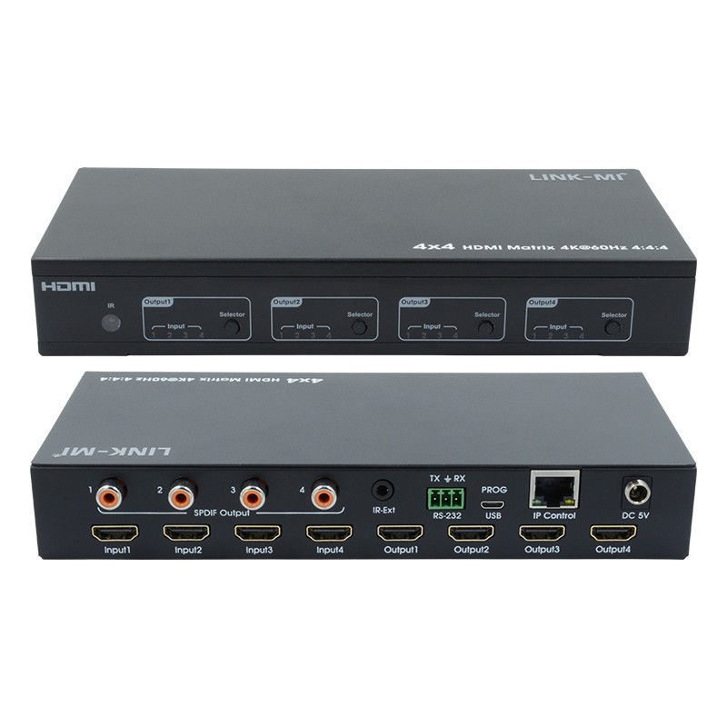 HDMI 4X4 4k Matrix Switcher 4K60Hz mit SPDIF Audio AV Matrix für 4 Ultra HD-Displays