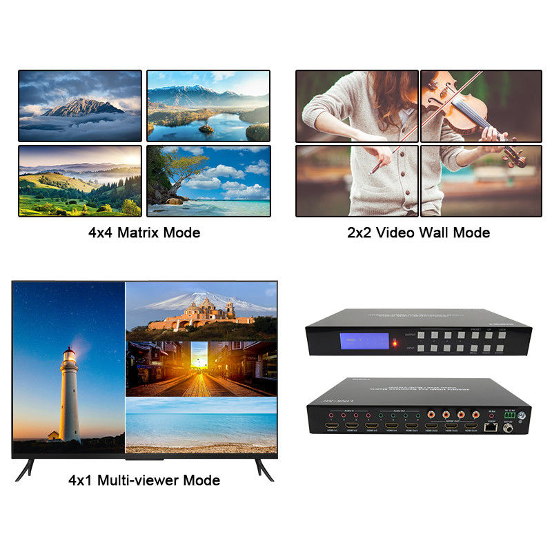 60Hz 4X4 4K Video Wandsteuerung 4X1 2x2 TV Wandsteuerung nahtloser Matrix-Schalter