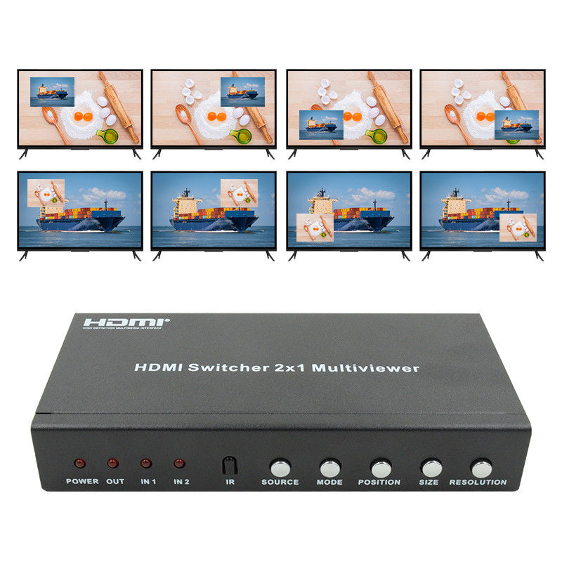 225 MHz HDMI Quad-Screen Splitter HDMI 2x1 Multiviewer mit PIP 2 in 1 Out