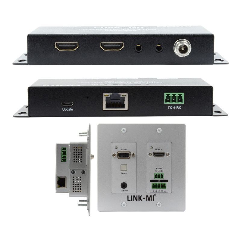 4K 40M HDBaseT HDMI+VGA Wallplate Extender Bi-Directional Breitband IR RS232 Durchgang