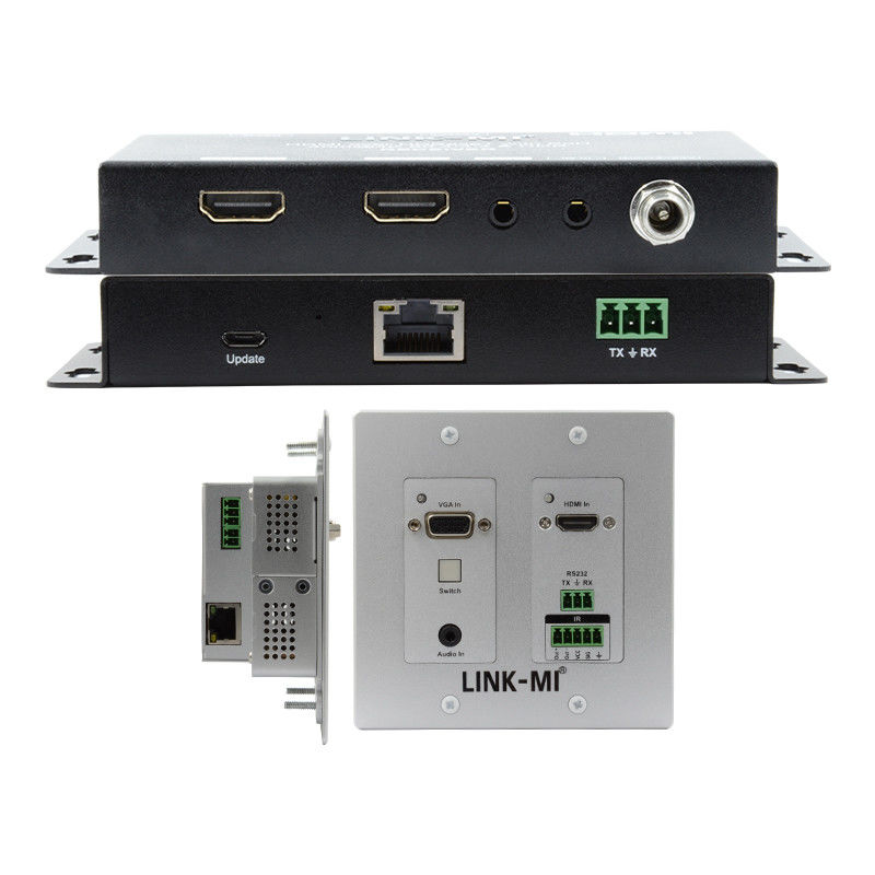 4K 40M HDBaseT HDMI+VGA Wallplate Extender Bi-Directional Breitband IR RS232 Durchgang