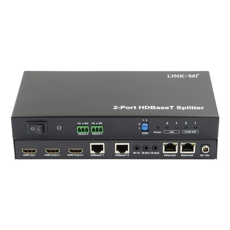 100m 1x2 HDBaseT Splitter mit HDCP2.2 Compliance POC Ethernet und RS232 Pass Through