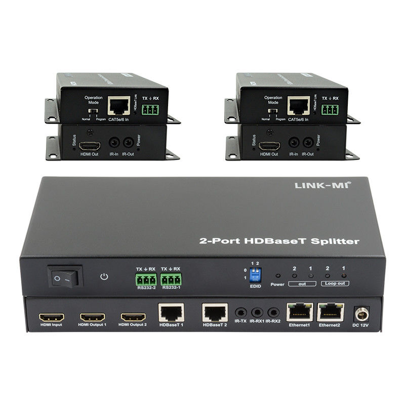 100m 1x2 HDBaseT Splitter mit HDCP2.2 Compliance POC Ethernet und RS232 Pass Through