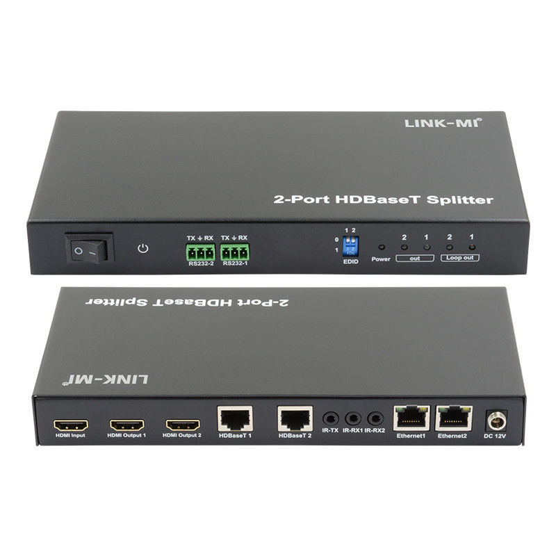 100m 1x2 HDBaseT Splitter mit HDCP2.2 Compliance POC Ethernet und RS232 Pass Through
