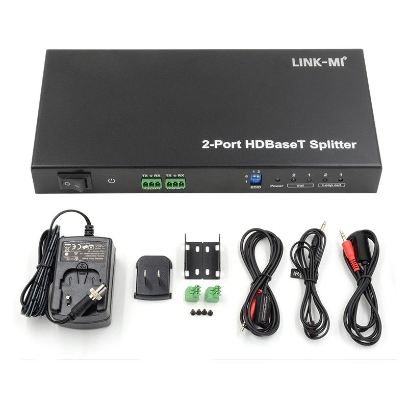 100m 1x2 HDBaseT Splitter mit HDCP2.2 Compliance POC Ethernet und RS232 Pass Through