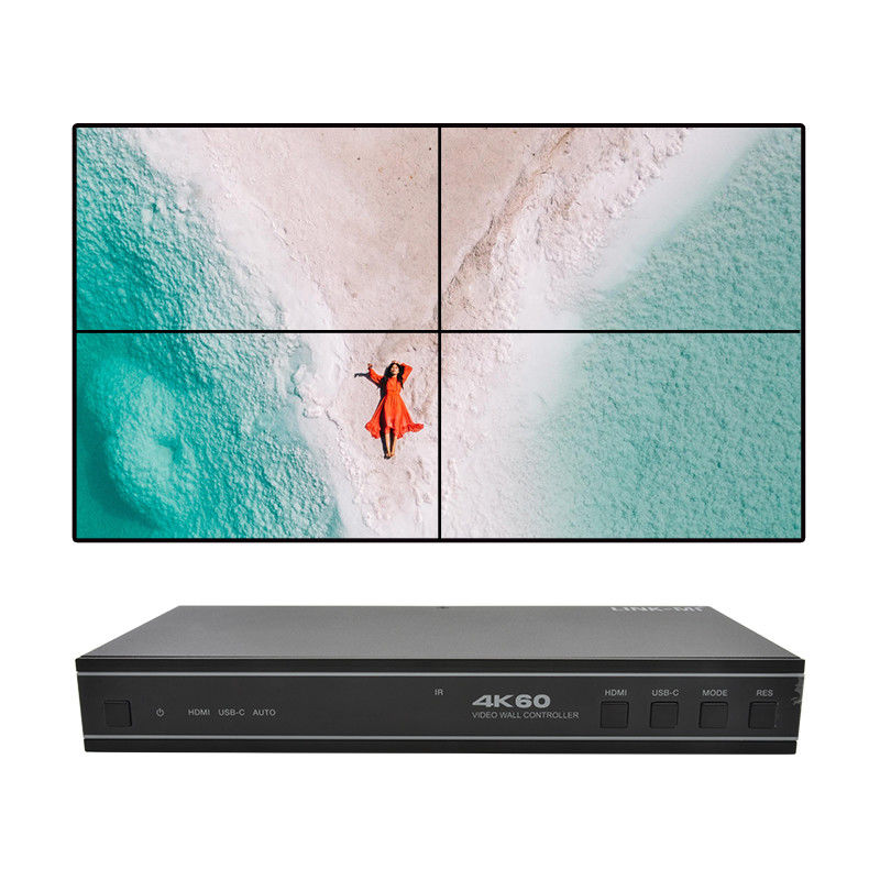 Benutzerfreundlicher 1X4 HDMI-Videowandcontroller mit USB-C-Audio-Eingabe und RS232-Unterstützung